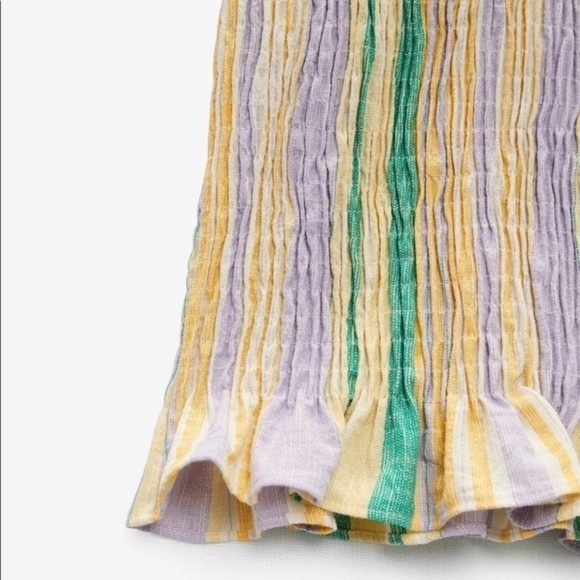 Zara new Cotton Multicolor Stripe Valery Long Sleeve Mini Dress size small - Picture 8 of 13